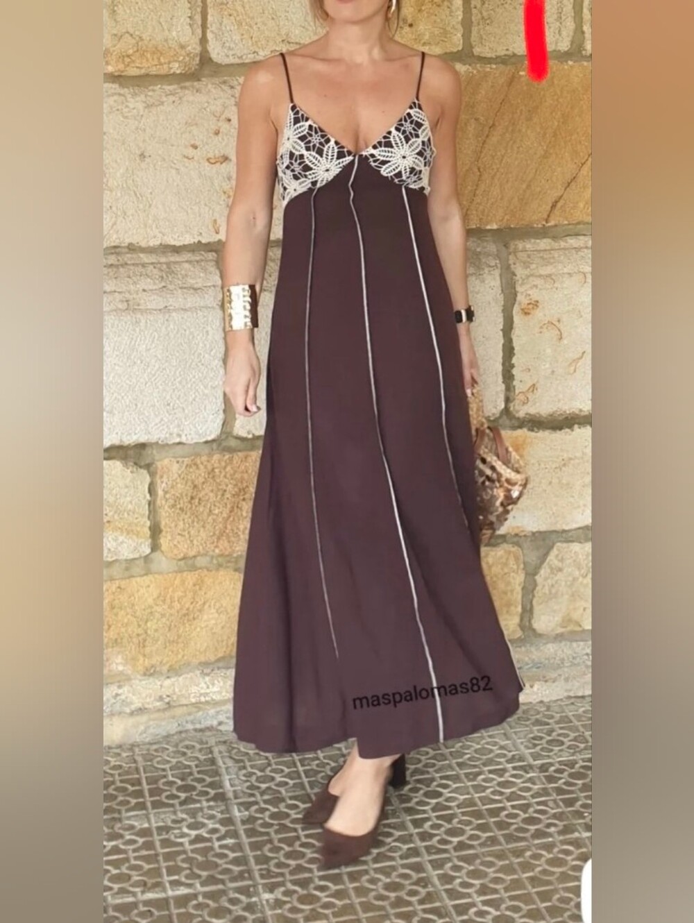 EMBROIDERED STRAPPY MIDI DRESS Zara S Nwt